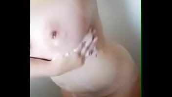 Homemade video with young beautiful girl at home