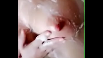 Homemade video with young beautiful girl at home