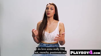 Hot big ass babe posed and big tits milf masturbated after interview