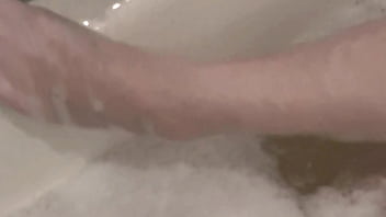 Milf soapy foam on tits pussy ass legs sexy blonde milf takes bathroom handjob solo milf shower