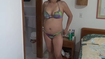 I come back from the beach very excited and i enjoy my two huge dildos stepson records me