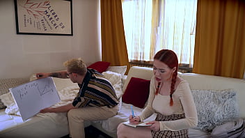 Redhead student fucks her teacher after school at her place