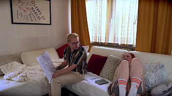 Redhead student fucks her teacher after school at her place