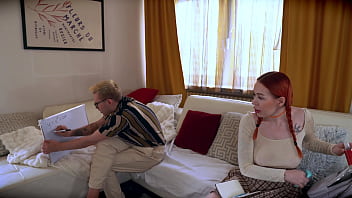Redhead student fucks her teacher after school at her place