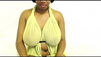 Ebony girl with massive breasts teases audience on webcam more videos on