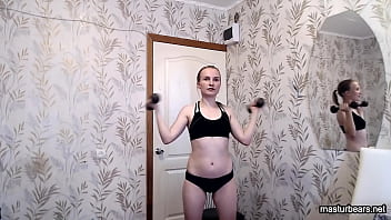 Merida fingering shaved pussy afer sporting