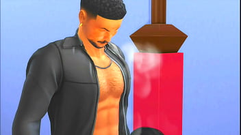 A guy smokes cigarettes and fucks