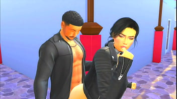 A guy smokes cigarettes and fucks