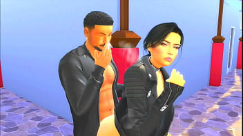 A guy smokes cigarettes and fucks