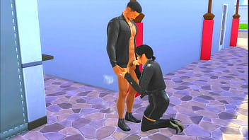 A guy smokes cigarettes and fucks