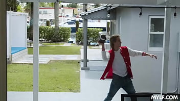 Step mom with huge bazoongas fucks athletic son