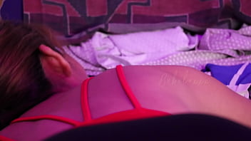 Red bodysuit tight pussy asking for cum inside but gets crampie