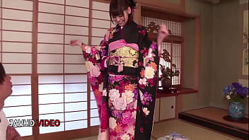 Elegant kimono seduction leads to passionate climax