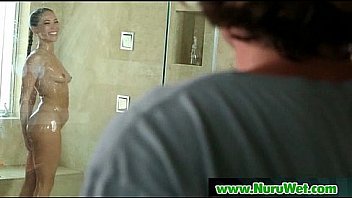 Nuru massage performed by busty japanese babe 15