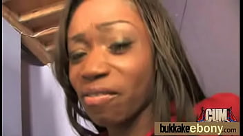 First time ebony with a group of white dicks 5