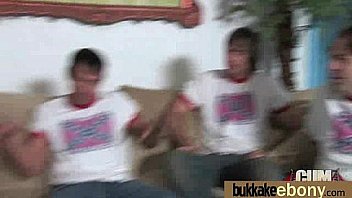 Busty black babe bubble bath group cocksuck 4