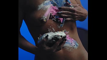 Messy food birthday cake girl