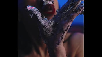 Messy food birthday cake girl