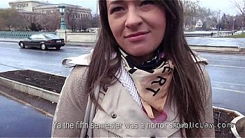 Rissian babe fucked in public for cash