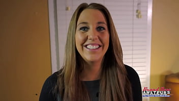 Big titted brunette cutie autum finger fucks her pussy and sucks a cock