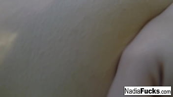 Blonde babe gets wet