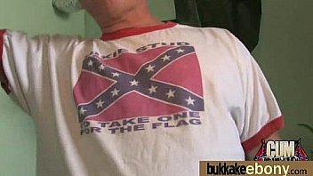 Ebony cum slut hottie bukkake party 16