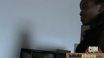 Ebony cum slut hottie bukkake party 16