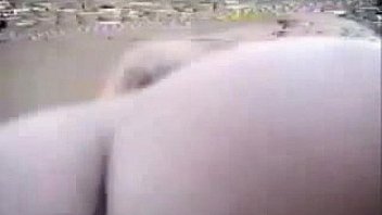 Skinny blonde gets fucked hard in car