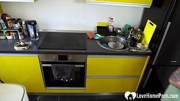 Fucked a hot redhead in the kitchen