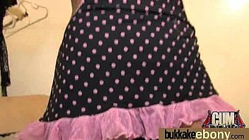 Hot ebony chick in interracial gangbang 11