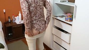 I get home from work find my stepson masturbating and help him jerk off