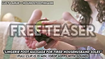 Lingerie foot massage for tired househusband soles