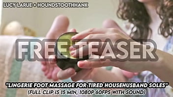 Lingerie foot massage for tired househusband soles