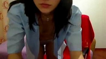 Teen with glasses geek nasty on webcam