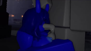 Blue demon sucks dick