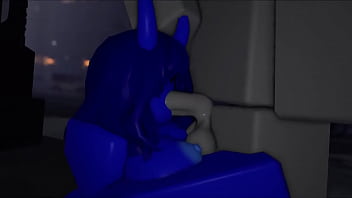 Blue demon sucks dick