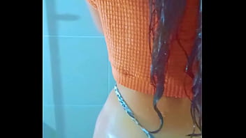 Steamy shower time with a sultry college beauty