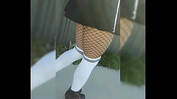 Walking around with cute panties on