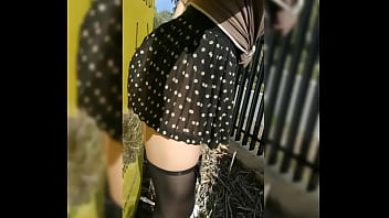 Walking around with cute panties on