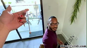 Ebony Tech Guy Sucking White Dick Before Sex thumbnail