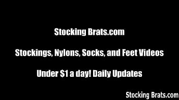 Sexy stockings and lesbian foot fetish porn