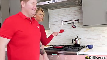 Busty mature stepmom having a quickie