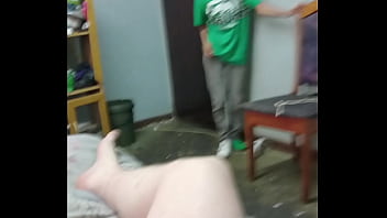 Perfect 18 year old teen gets to shy to suck cock for old grandpa ends up giving daddy naked handjob instead