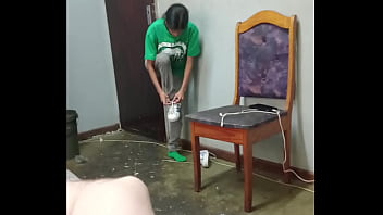 Perfect 18 year old teen gets to shy to suck cock for old grandpa ends up giving daddy naked handjob instead