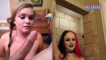 Kinky horny friends lauren and pixie suck their pussies and ahard cock
