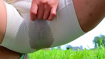 Hottest squirt in leggings outside