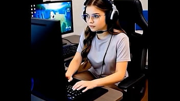 Sexy gamer girl mde with a i