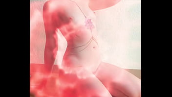 Redhead in bodychain listening to the chain