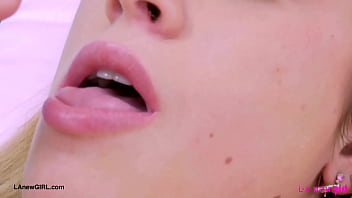 Radiant blonde model naked close up