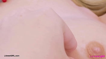 Radiant blonde model naked close up